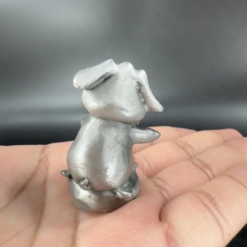 1980 HUDSON Pewter Pig Skier Figurine USA Heavy Figure Hasper Metal‎ Miniature